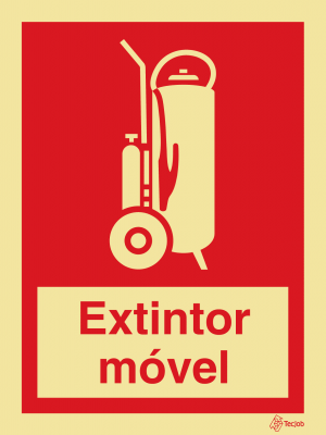 Sinalética Extintor Móvel com Texto - I0019