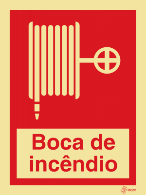Sinalética Boca de Incêndio com Texto - I0020