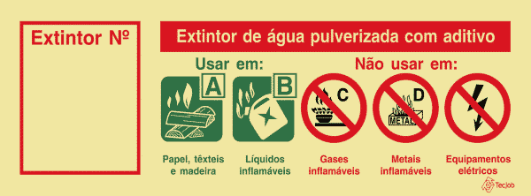 Sinalética de Agente Água Pulverizada com Aditivo com nº - I0161