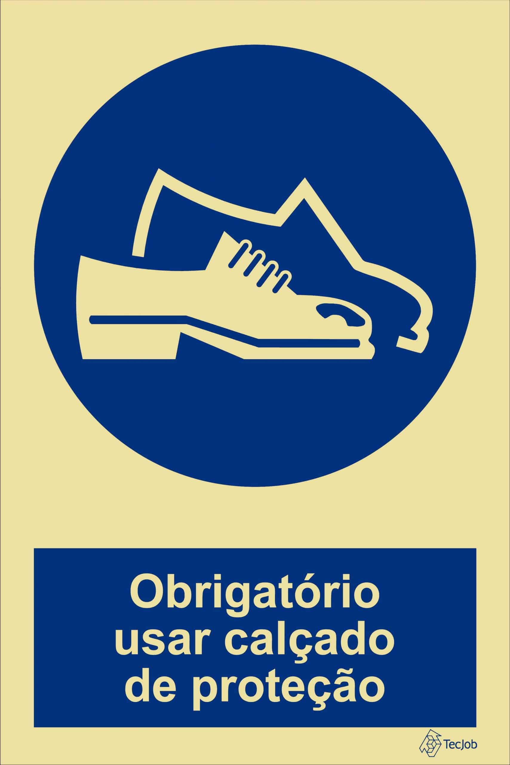 sinaletica obrigatório usar calcado de protecao - OB0054