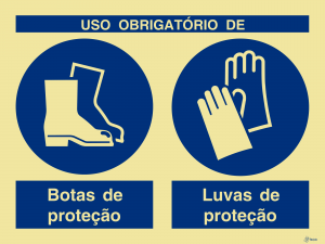 Sinalética Uso Obrigatório de Botas e Luvas de Proteção - OB0282
