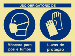 Sinalética Uso Obrigatório de Máscara e Luvas de Proteção - OB0283