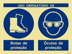 Sinalética Uso Obrigatório de Botas e Óculos de Proteção - OB0294