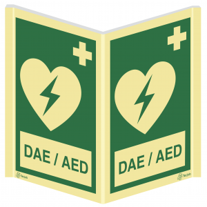 Sinalética de Emergência DAE / AED Vertical - PA0031