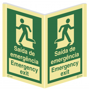 Sinalética Panorâmica Saída de Emergência Emergency Exit - PA0032