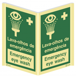 Sinalética Panorâmica Lava-olhos de Emergência / Emergency Eye Wash Vertical - PA0035