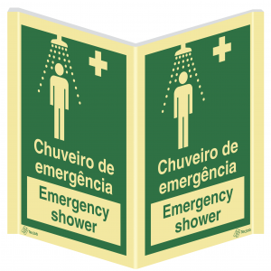 Sinalética Panorâmica Chuveiro de Emergência / Emergency Shower Vertical - PA0036