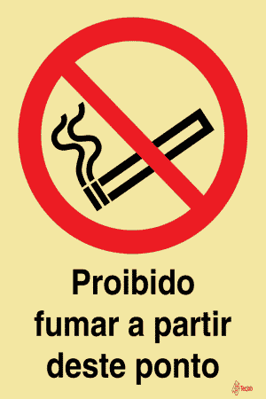 Sinalética Proibido Fumar a Partir Deste Ponto - PR0034