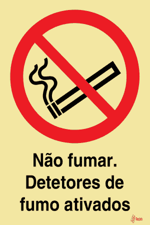 Sinalética Não Fumar Detetores de Fumo Ativados - PR0035