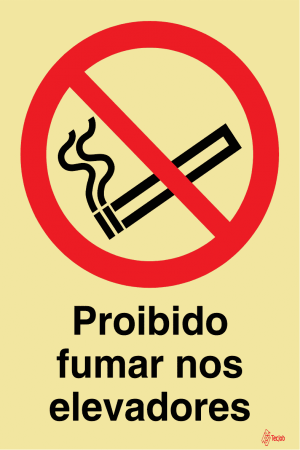 Sinalética Proibido Fumar nos Elevadores - PR0036