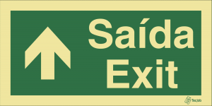 Sinalética Saída/ Exit em Texto (Seta para Cima) - E0041
