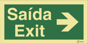 Sinalética Saída/ Exit em Texto (Seta para Direita) - E0043