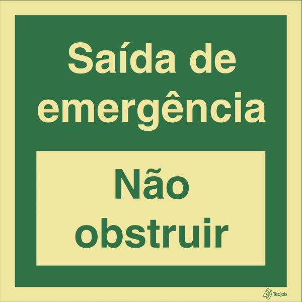 Sinalética Saída de Emergência Não Obstruir - E0063