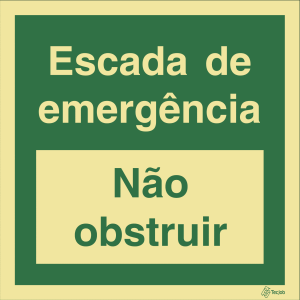 Sinalética Escada de Emergência Não Obstruir - E0065