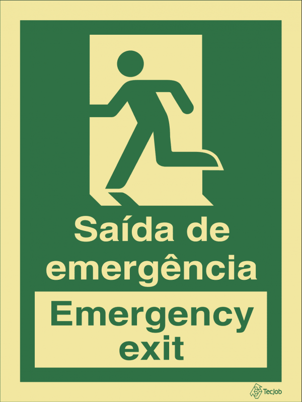 Sinalética Saída de Emergência/ Emergency Exit (Esquerda) - E0070