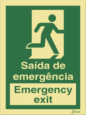 Sinalética Saída de Emergência/ Emergency Exit (Direita) - E0071