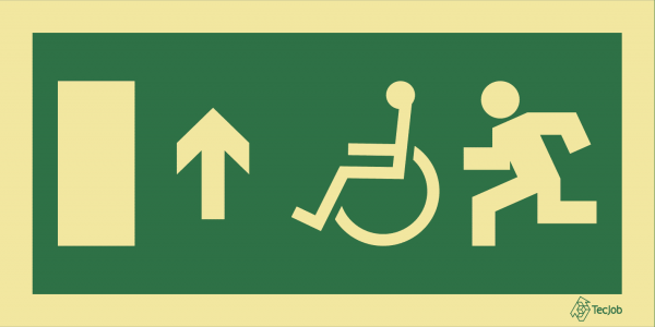 Sinalética de Saída para pessoas com deficiência ou mobilidade condicionada (Seta para Cima) - E0099