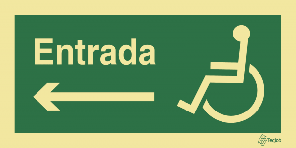 Sinalética de Entrada à Esquerda para Pessoas com Deficiência ou Mobilidade Condicionada - E0116