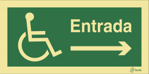 Sinalética de Entrada à Direita para Pessoas com Deficiência ou Mobilidade Condicionada - E0117