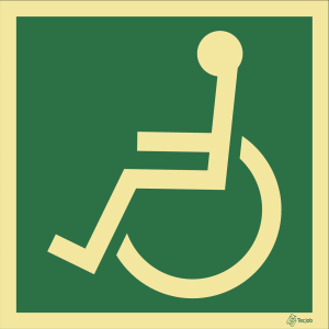 Sinalética de Entrada à Esquerda para Pessoas com Deficiência ou Mobilidade Condicionada - E0130