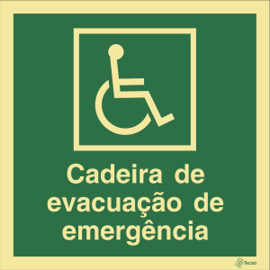 Sinalética de Cadeira de Evacuação de Emergência - E0132