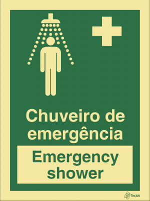 Sinalética de Chuveiro de Emergência/ Emergency Shower - E0284