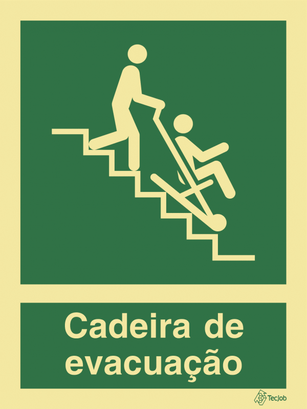 Sinalética de Cadeira de Evacuação de Emergência para Pessoas com Deficiência ou Mobilidade Condicionada - E0310