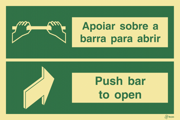 Sinalética Apoiar sobre a Barra para Abrir/ Push Bar to Open - E0373