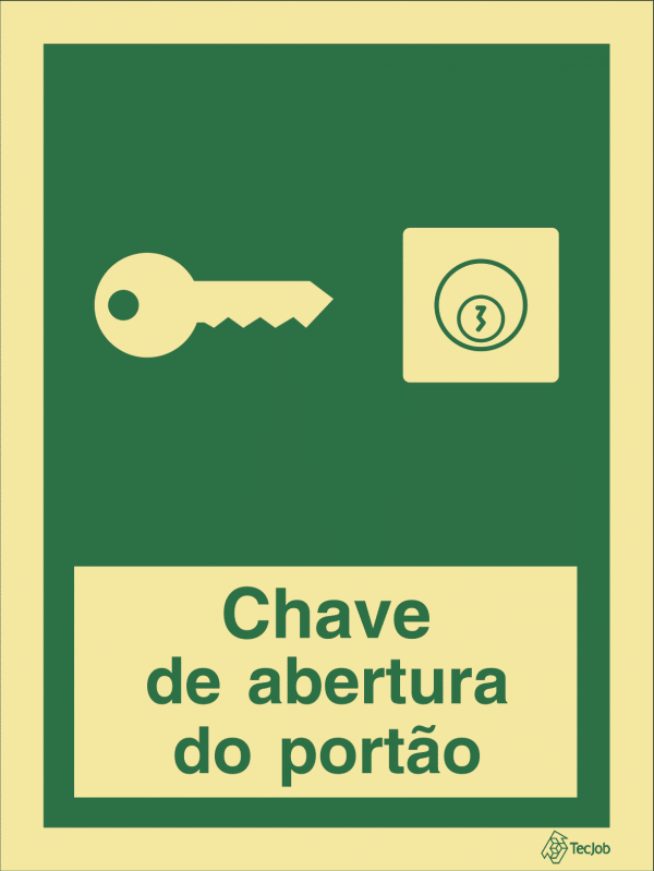 Sinalética Chave de Abertura do Portão - E0425