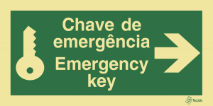 Sinalética Chave de Emergência/ Emergency Key Seta à Direita - E0514