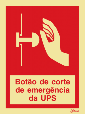 Sinalética Botão de Corte de Emergência da UPS - I0322