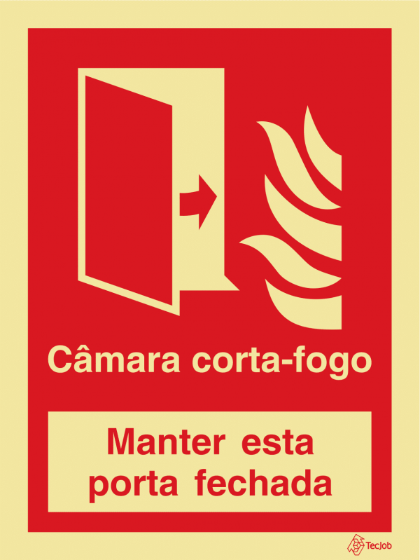 Sinalética Câmara Corta-Fogo Manter Esta Porta Fechada - I0330