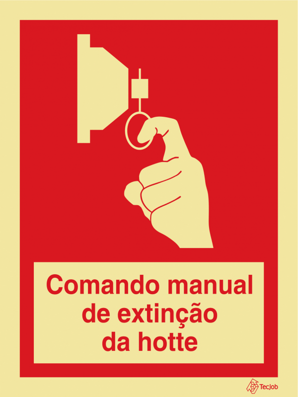 Sinalética Comando Manual de Extinção da Hotte - I0337