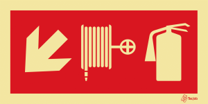 Sinalética Extintor e Carretel Seta Diagonal à Esquerda - I0450