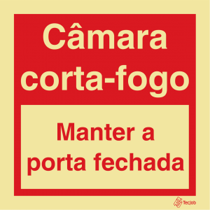 Sinalética Câmara Corta-Fogo Manter a Porta Fechada - I0493