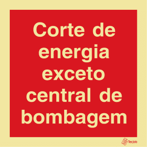 Sinalética Corte de Energia Exceto Central de Bombagem - I0497