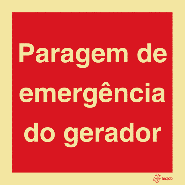 Sinalética Paragem de Emergência do Gerador - I0512