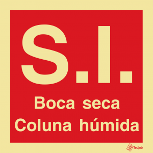 Sinalética S.I. Boca Seca Coluna Húmida - I0547