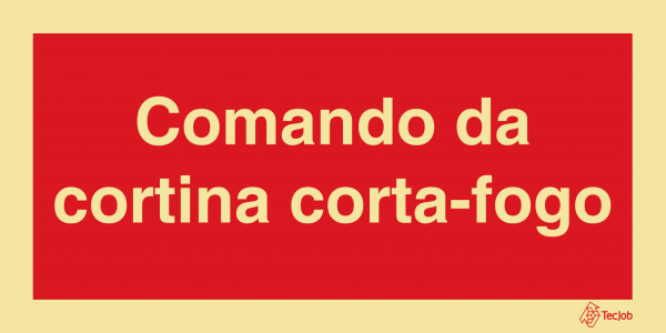 Sinalética Comando da Cortina Corta-Fogo - I0585