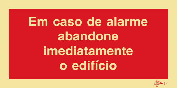 Sinalética Em Caso de Alarme Abandone Imediatamente o Edifício - I0600