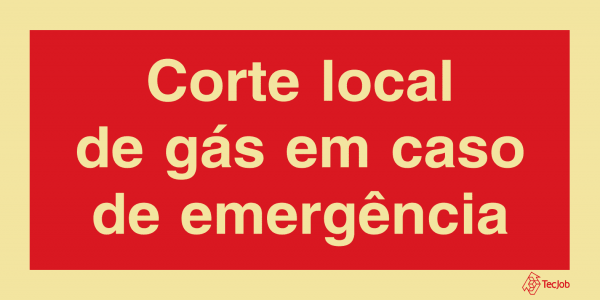 Sinalética Corte Local de Gás em Caso de Emergência - I0601