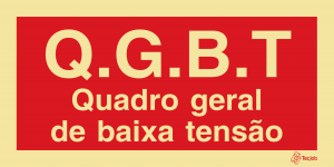 Sinalética Q.G.B.T. Quadro Geral de Baixa Tensão - I0646