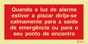 Sinalética Luz de Alarme a Piscar Dirija-se para Saída de Emergência ou Ponto de Encontro - I0650