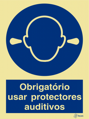 Sinalética Obrigatório Usar Protetores Auditivos - OB0045