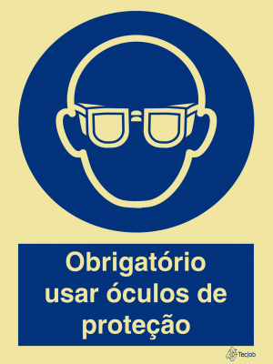 Sinalética Obrigatório Usar Óculos de Proteção - OB0046