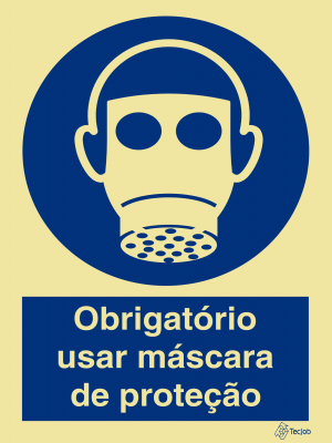 Sinalética Obrigatório Usar Máscara de Proteção - OB0047