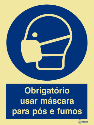 Sinalética Obrigatório Usar Máscara para Pós e Fumos - OB0048