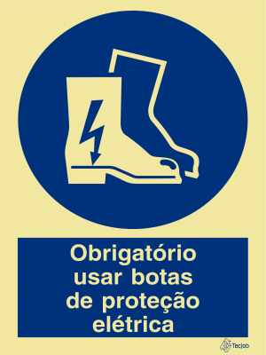 Sinalética Obrigatório Usar Botas de Proteção Elétrica - OB0052