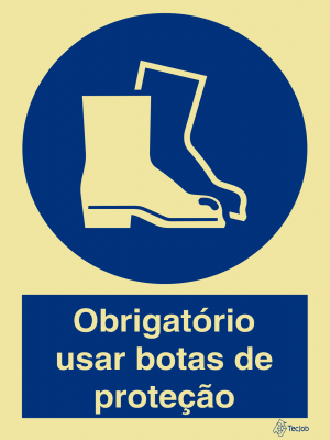 Sinalética Obrigatório Usar Botas de Proteção - OB0053