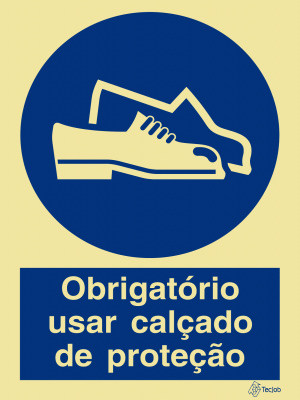 Sinalética Obrigatório Usar Calçado de Proteção - OB0054